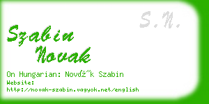 szabin novak business card